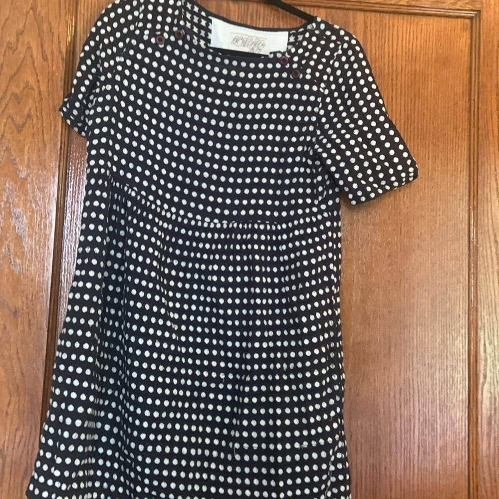 Navy and white polka dot. Size M cotton baby doll cute with sandals or boots
